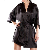 Sexy Women's Lightweight Silk Satin Kimono Robe Bathrobe Nightgown Loungewear One Size