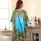 Summer Sexy Silk Nightgown Sleepshirts Women Short-sleeves Plus Size Sleepwear Lounge Casual Satin Silky Nightwear Female Dress - UltimateIntimate