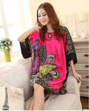 Summer Sexy Silk Nightgown Sleepshirts Women Short-sleeves Plus Size Sleepwear Lounge Casual Satin Silky Nightwear Female Dress - UltimateIntimate