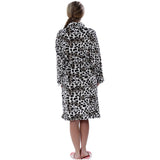 Women Plus Size Leopard Coral Fleece Warm Bathrobe Nightwear Kimono Dressing Gown Sleepwear Bath Robe For Ladies - UltimateIntimate