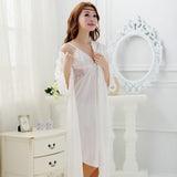 Sexy Lace Sleepwear FNightgown Twinset Robe - UltimateIntimate