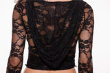 Sexy  Long-sleeved Black Lace Sexy Lingerie Suit